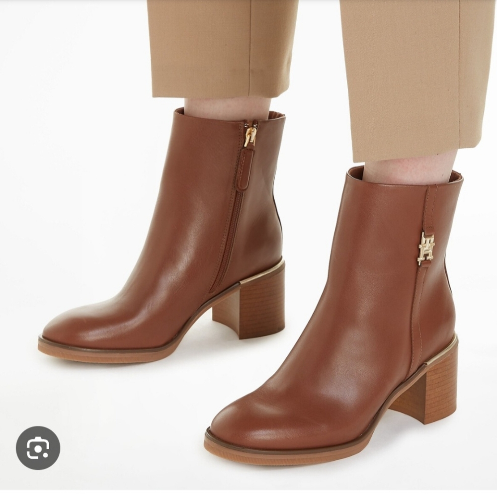 Michael Kors Luggage Regan Mid Heeled Ankle Boots - Picture 2 of 11